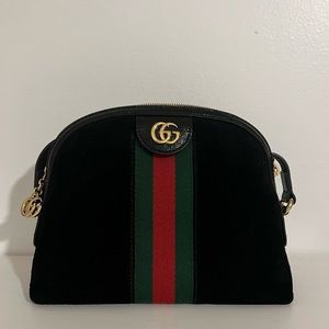 GUCCI Ophidia Suede Crossbody in Black - Pristine Condition